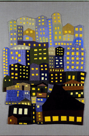 image of quilt titled "The Lights Are On: Is Anyone Home?" by Carol To © 2007