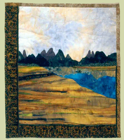 image of quilt titled "Guilin China Landscape" © 2001 by Sandy Bosley