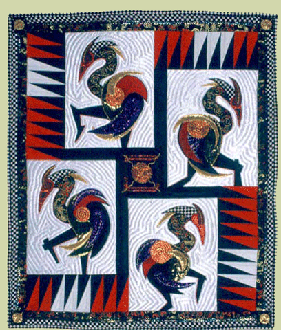image of quilt titled "Jazz Birds" by Linda Rudin Frizzell © 2001