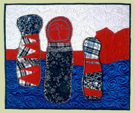 image of quilt titled "The Power of Three" by Debi Harney © 2001