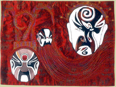 image of quilt titled "The Mask" by Catherine Jewett © 2001