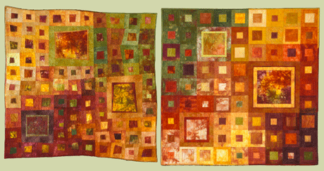 image of deptych quilt titled "Spice Island" by Janet Kurjan and Bonny Brewer © 2003