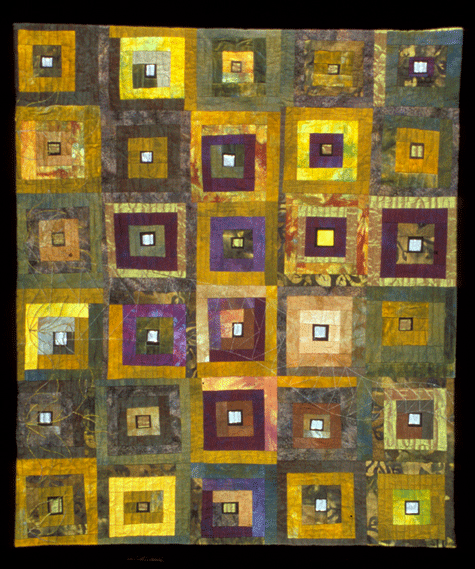 image of quilt titled "Geese Fly Over My Garden" by M. Kristin Johnsen