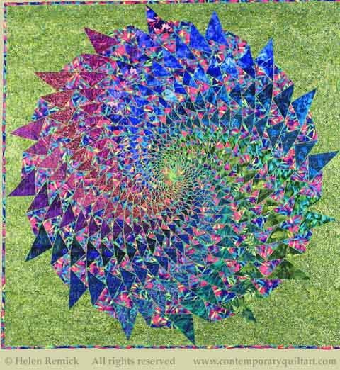 Image of "Spinning Out, Spinning In - 2" quilt by Helen Remick.