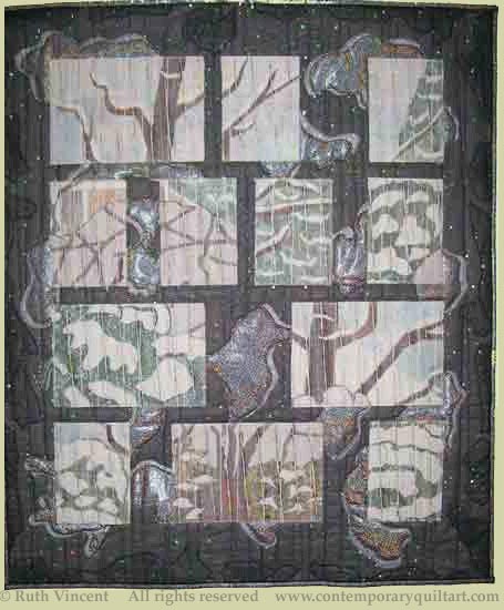 Image of "Snowy Night" quilt by Ruth Vincent.