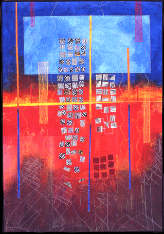 image of quilt titled "The Day the Sky Fell Down" by Marie Jensen &copy; 2003