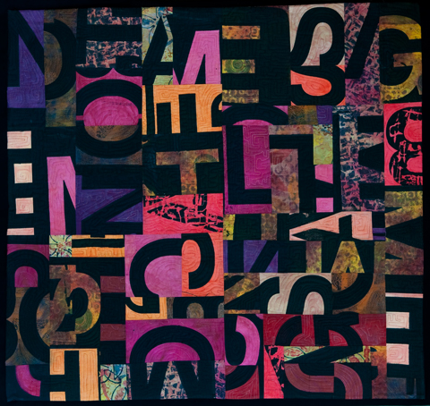 Image of quilt titled “Not A Message” by Lorraine Edmond 