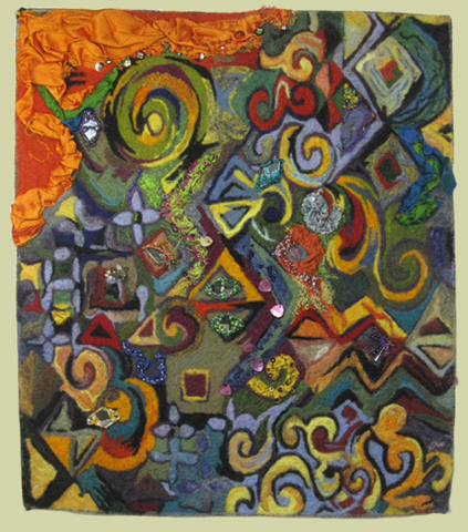 Image of quilt titled “Aerial View I” by Kristine Service 