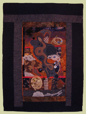 Image of quilt titled “Shaman I” by Janet Foster 