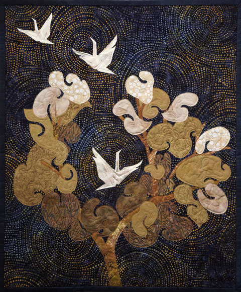 Image of quilt titled “Bearing Fruit” by Sharon Rowley 