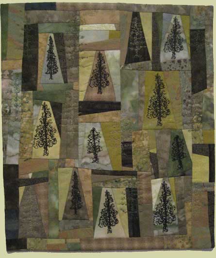 Image of quilt titled "Forest II," by Roberta Andresen