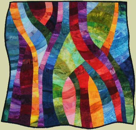 Image of quilt titled "Electric Coral," by Andi Shannon