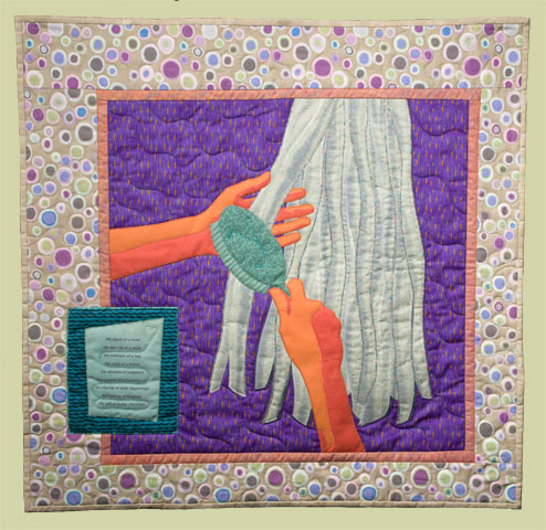 Image of quilt titled “Yvonne’s Gift” by Sharon Rowley 