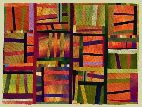 Image of quilt titled "A Notion of Motion," by Carol Jerome