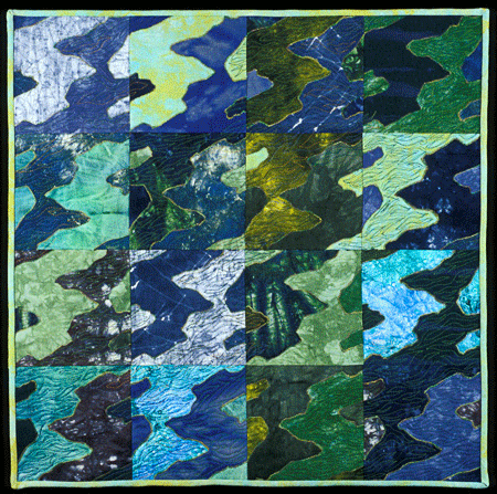 image of quilt titled " Stream and Variations" by Cameron Ann Mason &copy; 2005