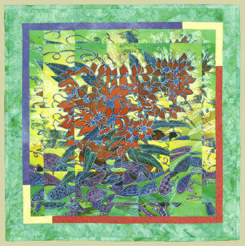 Image of quilt titled “Poinsettia” by Bonny Brewer 
