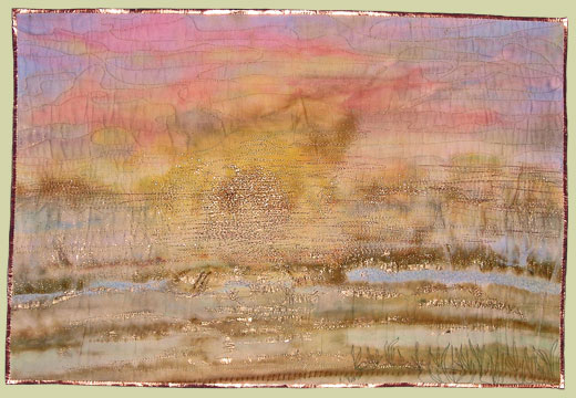 Image of quilt titled “Copper Sunset” by Jeanette Schurr 