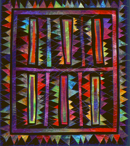 Image of quilt titled "Interconnections" by Louise Harris
