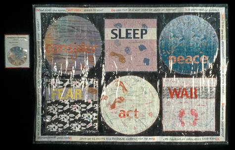 image of quilt titled "America's Struggle" by Dorothy Ives