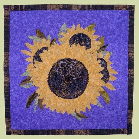 image of quilt titled "Sunny Sunflowers" by Jeanette Schurr © 2009