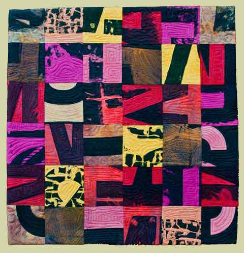 Image of "Helvetica II, Secret Code" quilt by Lorraine Edmond