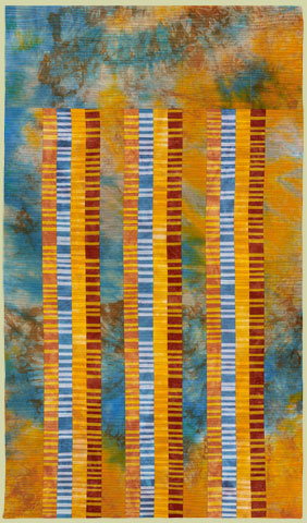 Image of quilt titled “Life Lines” by Barbara Nepom 