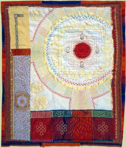 image of quilt titled "Prayer Wheels" by Lindi Wood © 2001