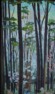Image of quilt titled “Spring at Lake Cushman" by Melodie Bankers 