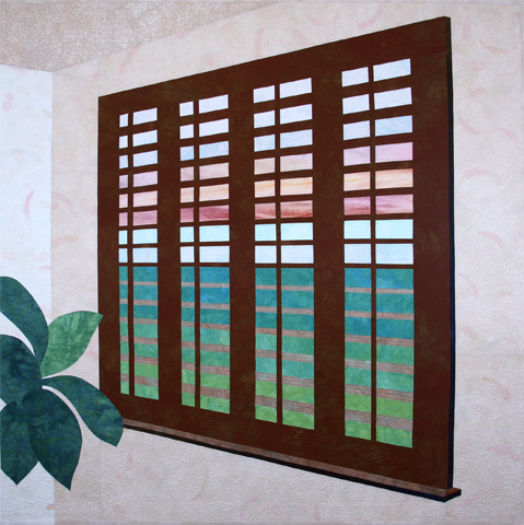 Image of quilt titled "Sound Through the Shutters" by Barbara Fox