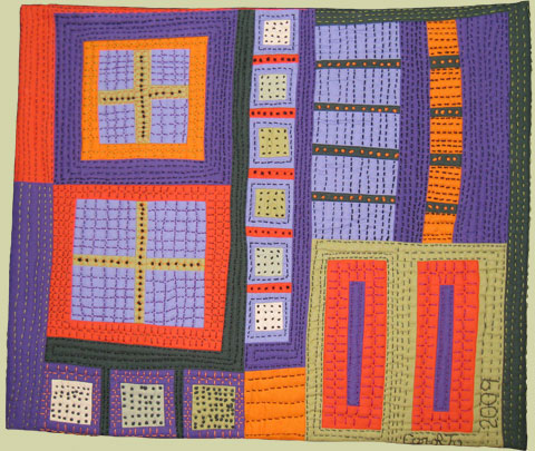 Image of quilt titled “Buildings I" by Carol To 