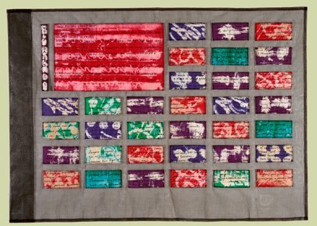image of quilt titled "Word Salad" by Maria Groat © 2003
