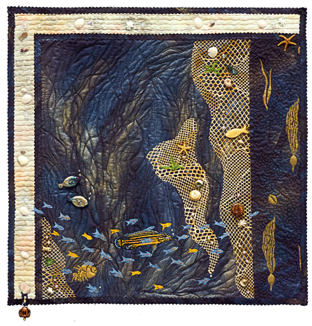 image of quilt titled "Big Fish, Little Fish" by Sonia Grasvik © 2005