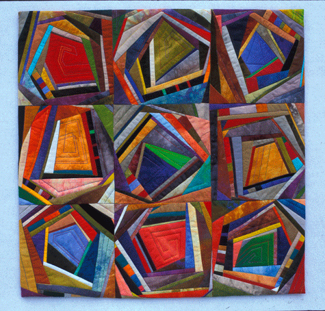 image of quilt titled "Constructed Nine - Patch II" by Louise Harris