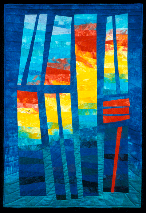 image of quilt titled "Red Sky at Night" by Barbara Nepom