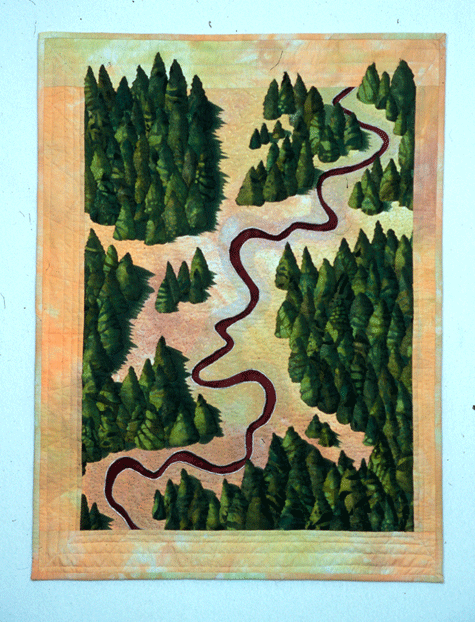 image of quilt titled "Flight over Afognak" by Carla Stehr