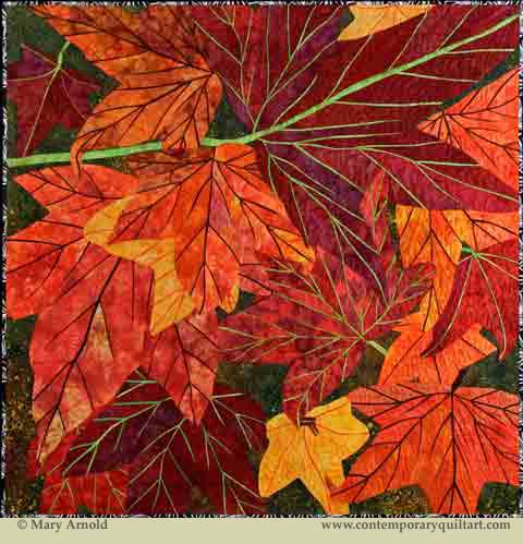 Image of "Fall's Fire" quilt by Mary Arnold.