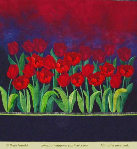Image of "Field of Tulips" quilt by Mary Arnold.