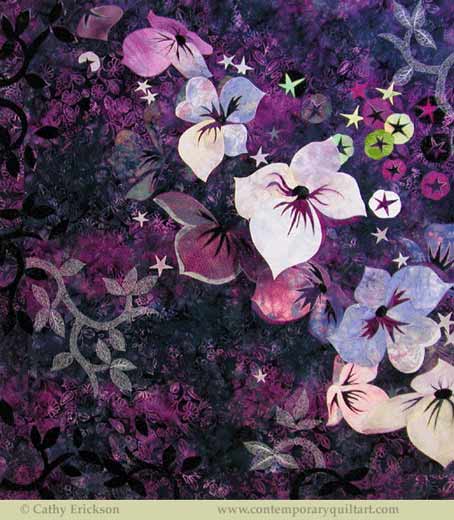 Image of "Fantasy Flowers" quilt by Cathy Erickson.