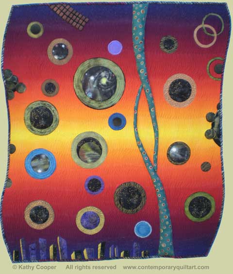 Image of "Portals to the Universe" quilt by Kathy Cooper