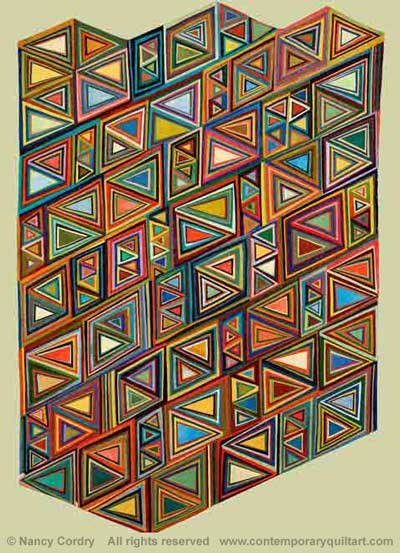 Image of "Triangular Colors" quilt by Nancy Cordry