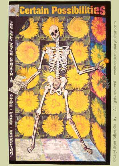 Image of "Death, Taxes, and Dandelions" quilt by Caryl Bryer Fallert-Gentry