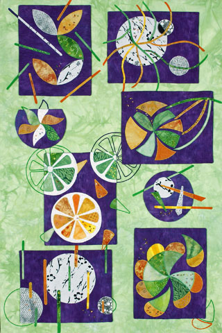 Image of quilt "Circle Cycling I” by Barbara Fox 
