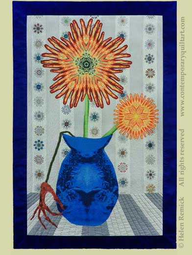 Image of "Les Fleurs de la Maladie 4" quilt by Helen Remick