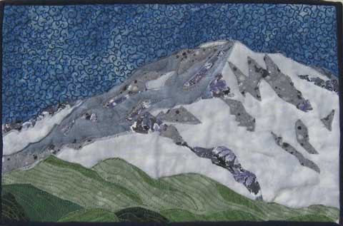 Image of "Mt. Rainier" quilt by Donna Hudson.