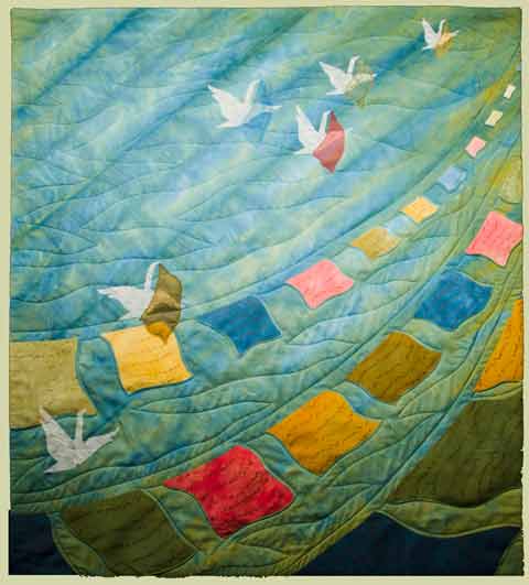 Image of "Prayers in the Wind" quilt by Sharon Rowley