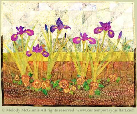 Image of "Irises in My Garden" quilt by Melody McGinnis
