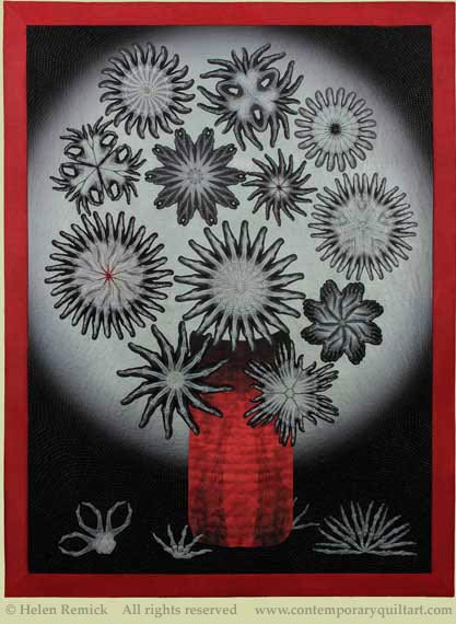 Image of "Les Fleurs de la Maladie 2" quilt by Helen Remick