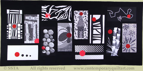 Image of "Red Dot (Black One)" quilt by SSTA group