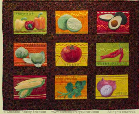 Image of “Salsa” quilt by Christina Fairley Erickson 