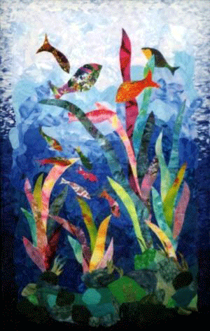 image of quilt titled "Beneath the Surface" by Linda Lunt